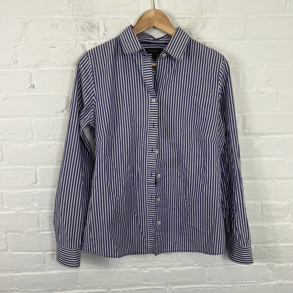 Banana Republic Tops - Banana Republic Women's Non Iron Fitted Stripe Button Down Shirt Long Sleeve 10